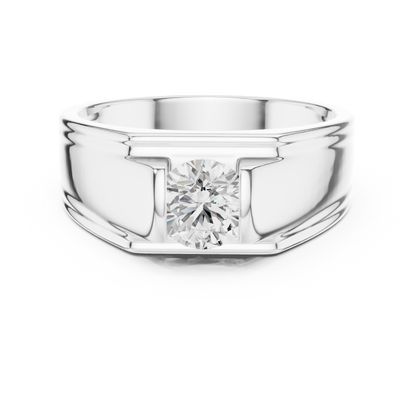 Lab Grown Round Shape Diamond, Dazzling Every Time Any occasion Men's Diamond Ring - HIGHCARAT DIAMONDS