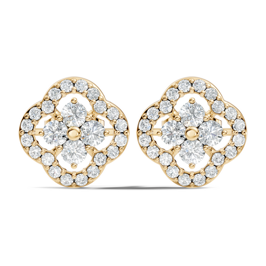 10k Solid Rose Gold Round Natural-Lab Grown Stunning Adorable Vintage Diamond Earring For Her - HIGHCARAT DIAMONDS