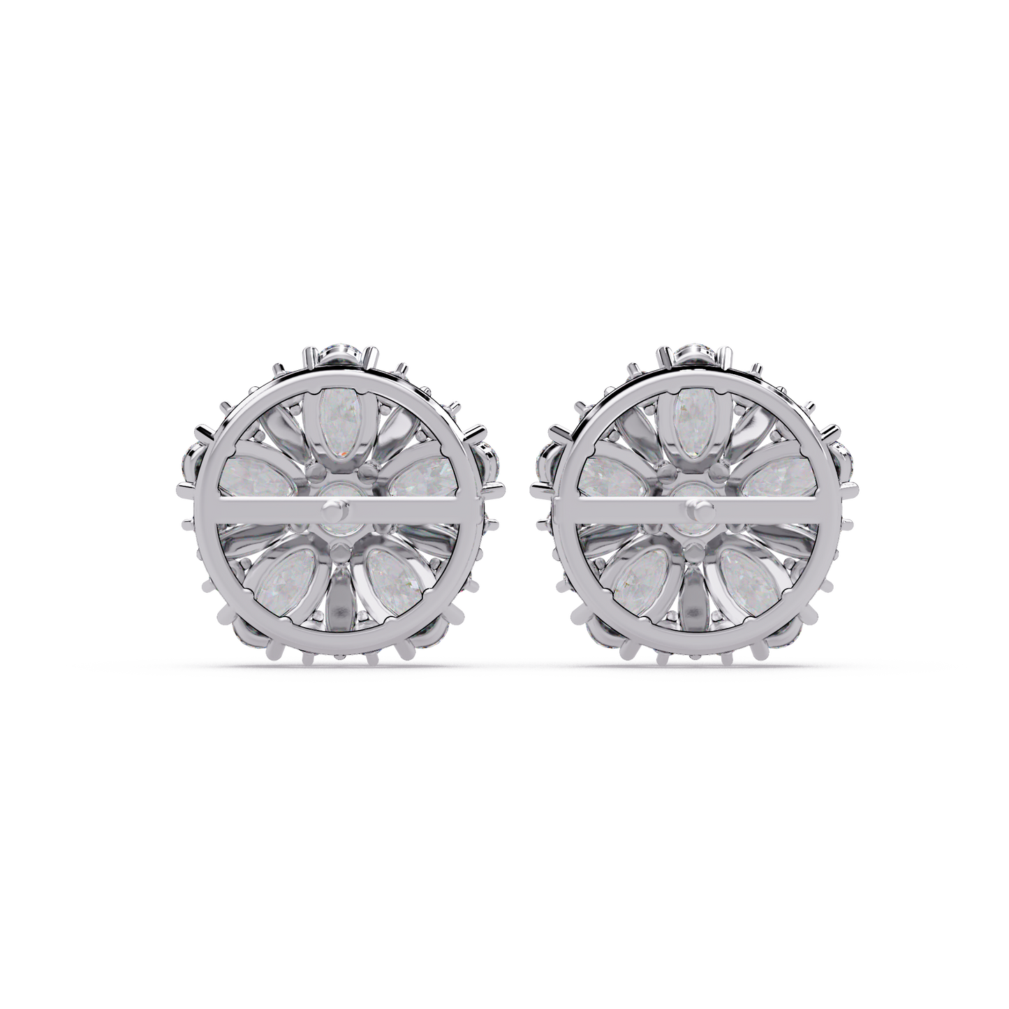 Cluster Floral Lab Grown Diamond Mixed Shape Stud Earrings - HIGHCARAT DIAMONDS