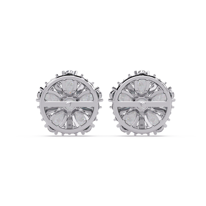 Cluster Floral Lab Grown Diamond Mixed Shape Stud Earrings - HIGHCARAT DIAMONDS