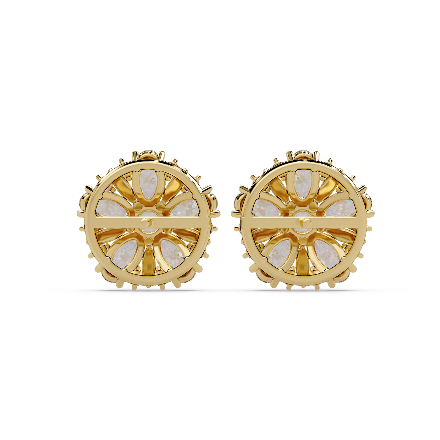 Cluster Floral Lab Grown Diamond Mixed Shape Stud Earrings - HIGHCARAT DIAMONDS