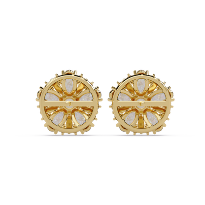 Cluster Floral Lab Grown Diamond Mixed Shape Stud Earrings - HIGHCARAT DIAMONDS