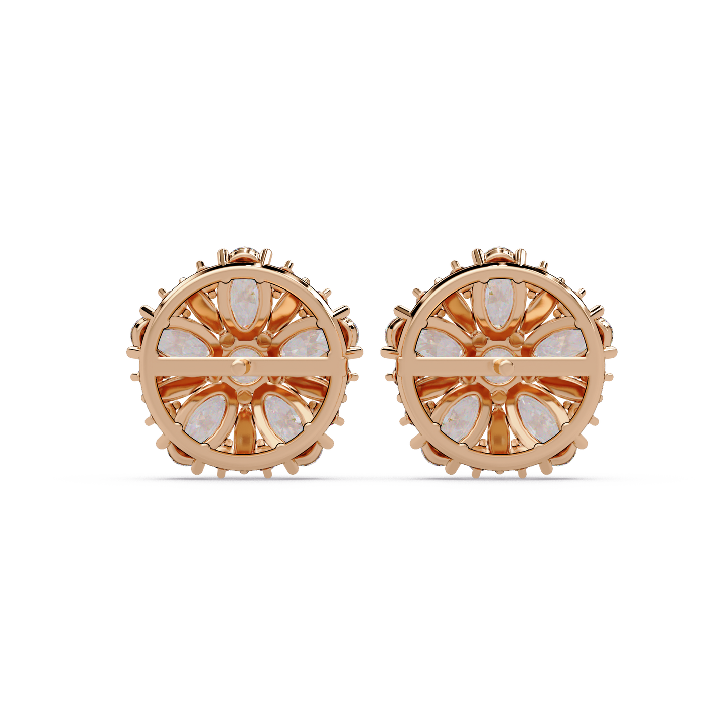 Cluster Floral Lab Grown Diamond Mixed Shape Stud Earrings - HIGHCARAT DIAMONDS