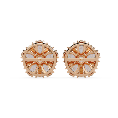 Cluster Floral Lab Grown Diamond Mixed Shape Stud Earrings - HIGHCARAT DIAMONDS