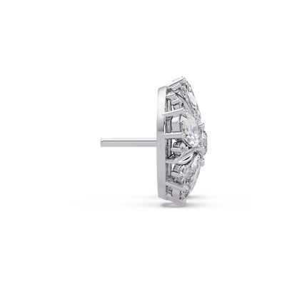 Cluster Floral Lab Grown Diamond Mixed Shape Stud Earrings - HIGHCARAT DIAMONDS