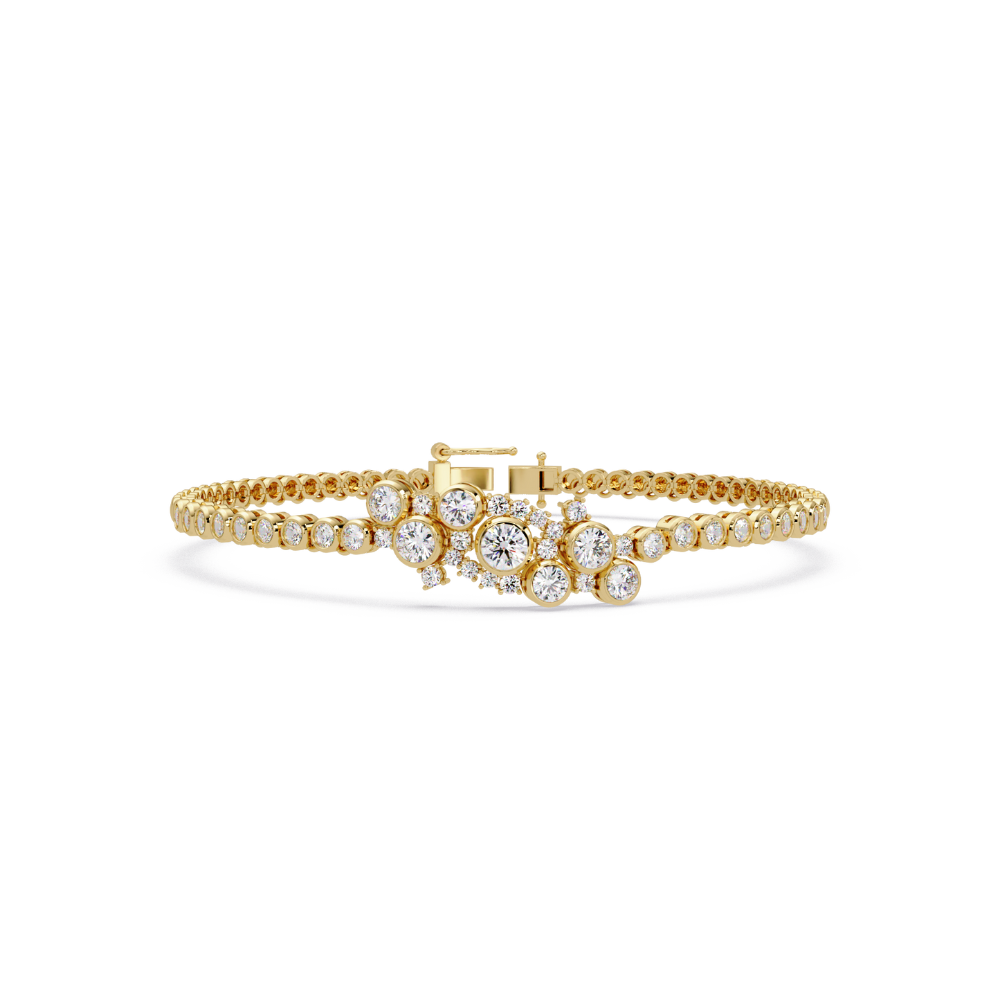 Cluster Lab Grown Diamond Tennis Style Bracelet - HIGHCARAT DIAMONDS