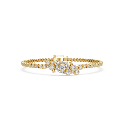 Cluster Lab Grown Diamond Tennis Style Bracelet - HIGHCARAT DIAMONDS