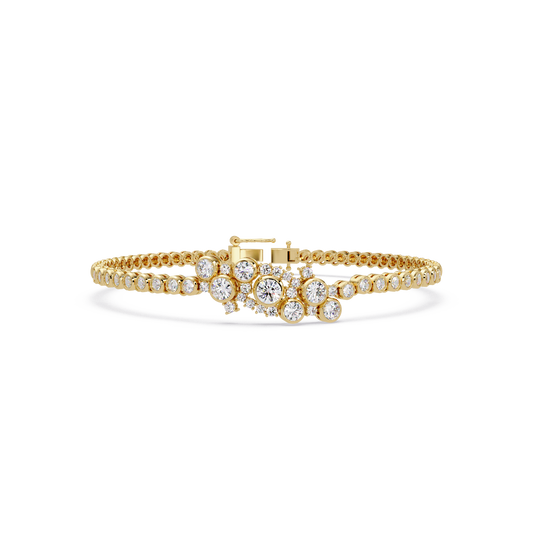 Cluster Lab Grown Diamond Tennis Style Bracelet - HIGHCARAT DIAMONDS