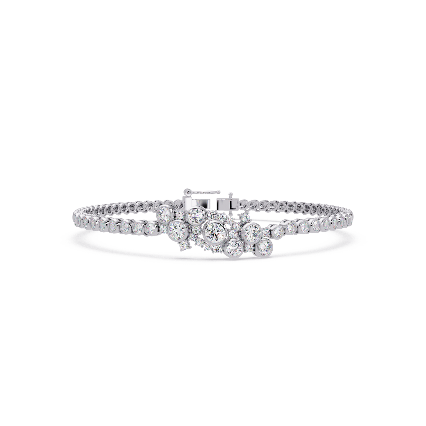 Cluster Lab Grown Diamond Tennis Style Bracelet - HIGHCARAT DIAMONDS