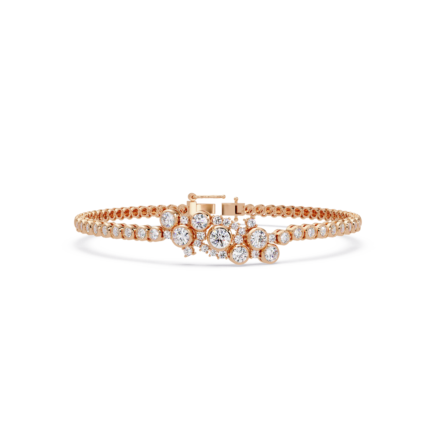 Cluster Lab Grown Diamond Tennis Style Bracelet - HIGHCARAT DIAMONDS