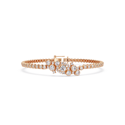 Cluster Lab Grown Diamond Tennis Style Bracelet - HIGHCARAT DIAMONDS