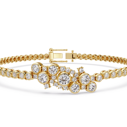 Cluster Lab Grown Diamond Tennis Style Bracelet - HIGHCARAT DIAMONDS