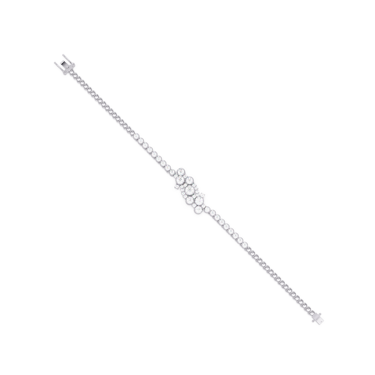 Cluster Lab Grown Diamond Tennis Style Bracelet - HIGHCARAT DIAMONDS