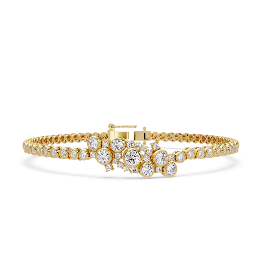 Cluster Lab Grown Diamond Tennis Style Bracelet - HIGHCARAT DIAMONDS