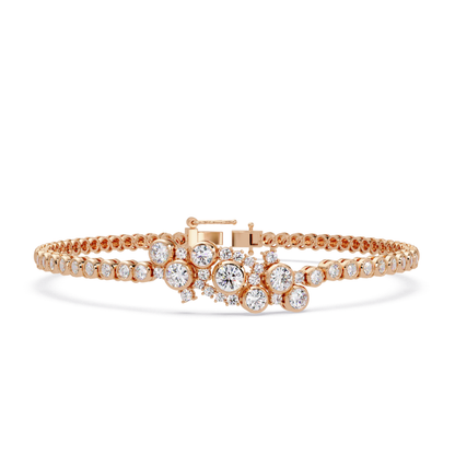 Cluster Lab Grown Diamond Tennis Style Bracelet - HIGHCARAT DIAMONDS