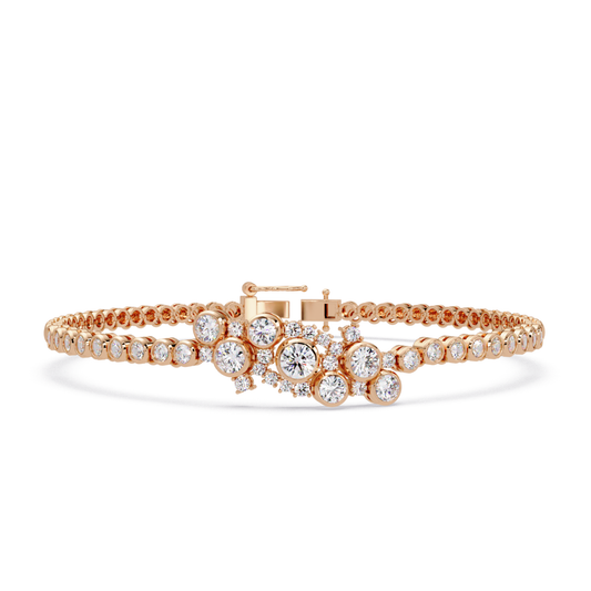Cluster Lab Grown Diamond Tennis Style Bracelet - HIGHCARAT DIAMONDS