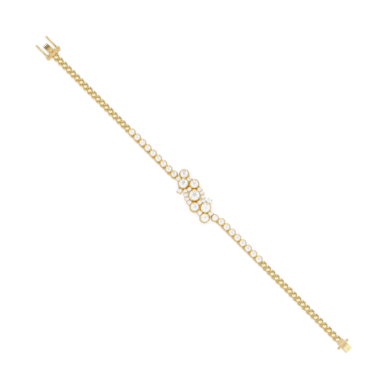 Cluster Lab Grown Diamond Tennis Style Bracelet - HIGHCARAT DIAMONDS