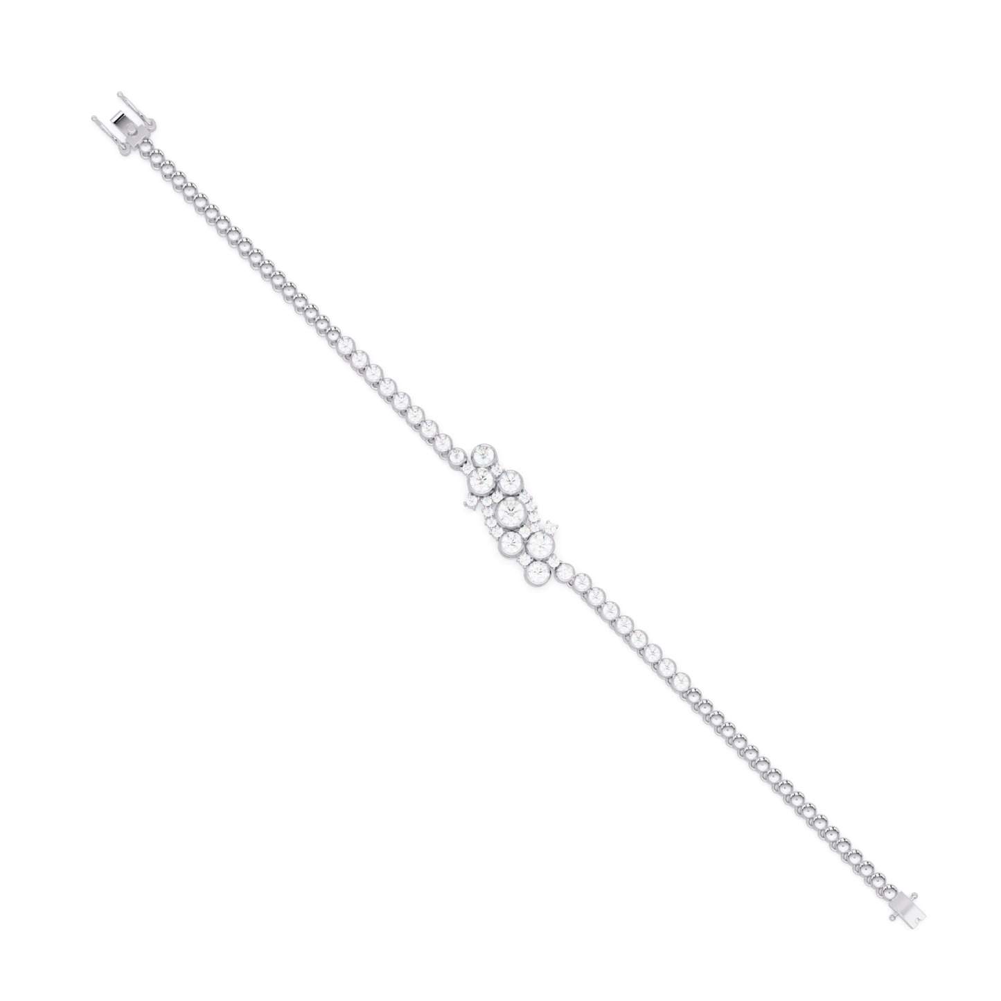 Cluster Lab Grown Diamond Tennis Style Bracelet - HIGHCARAT DIAMONDS