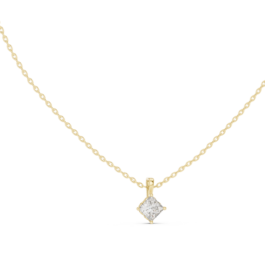 Colorless Labgrown Ecofriendly Sparkling Diamond Pendant In 14K Solid Yellow Gold