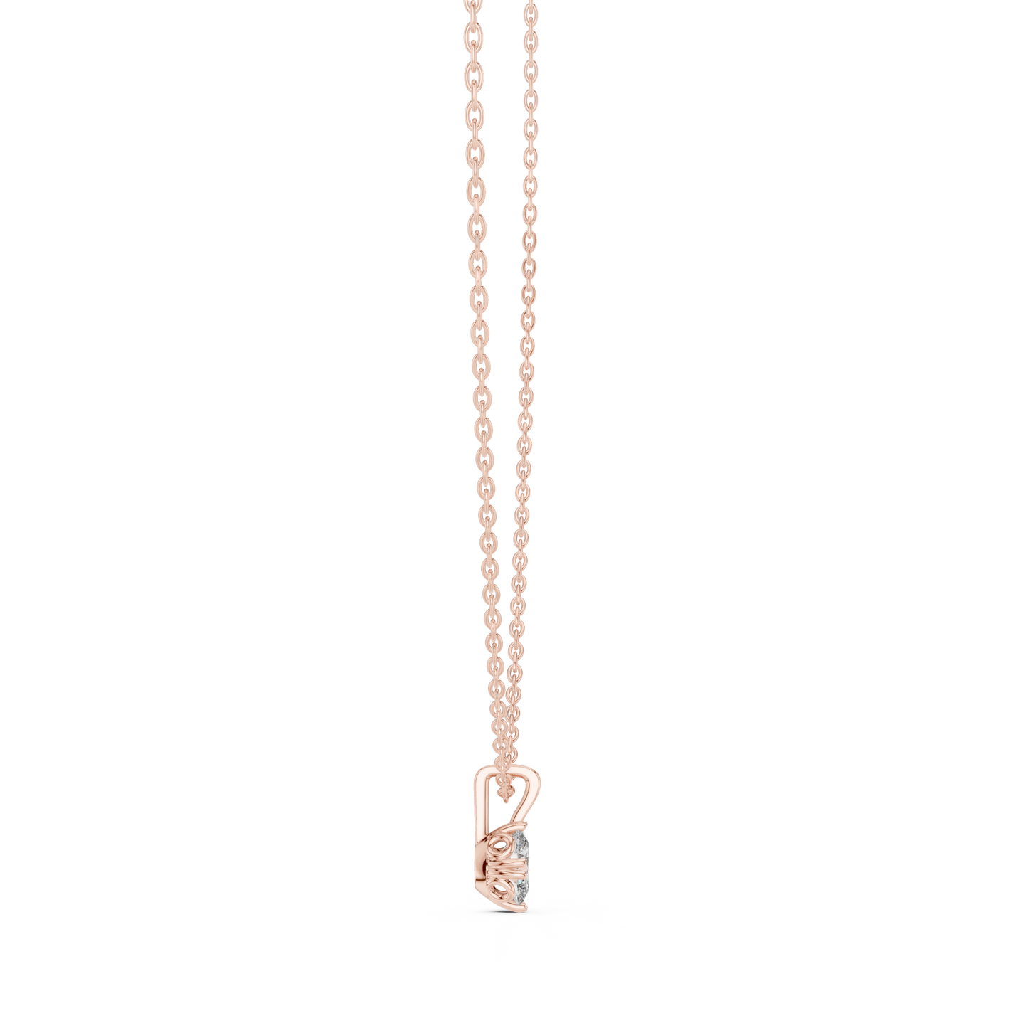 Colorless Oval Labgrown Diamond Solitaire Pendant For Women In 14K solid white Gold - HIGHCARAT DIAMONDS