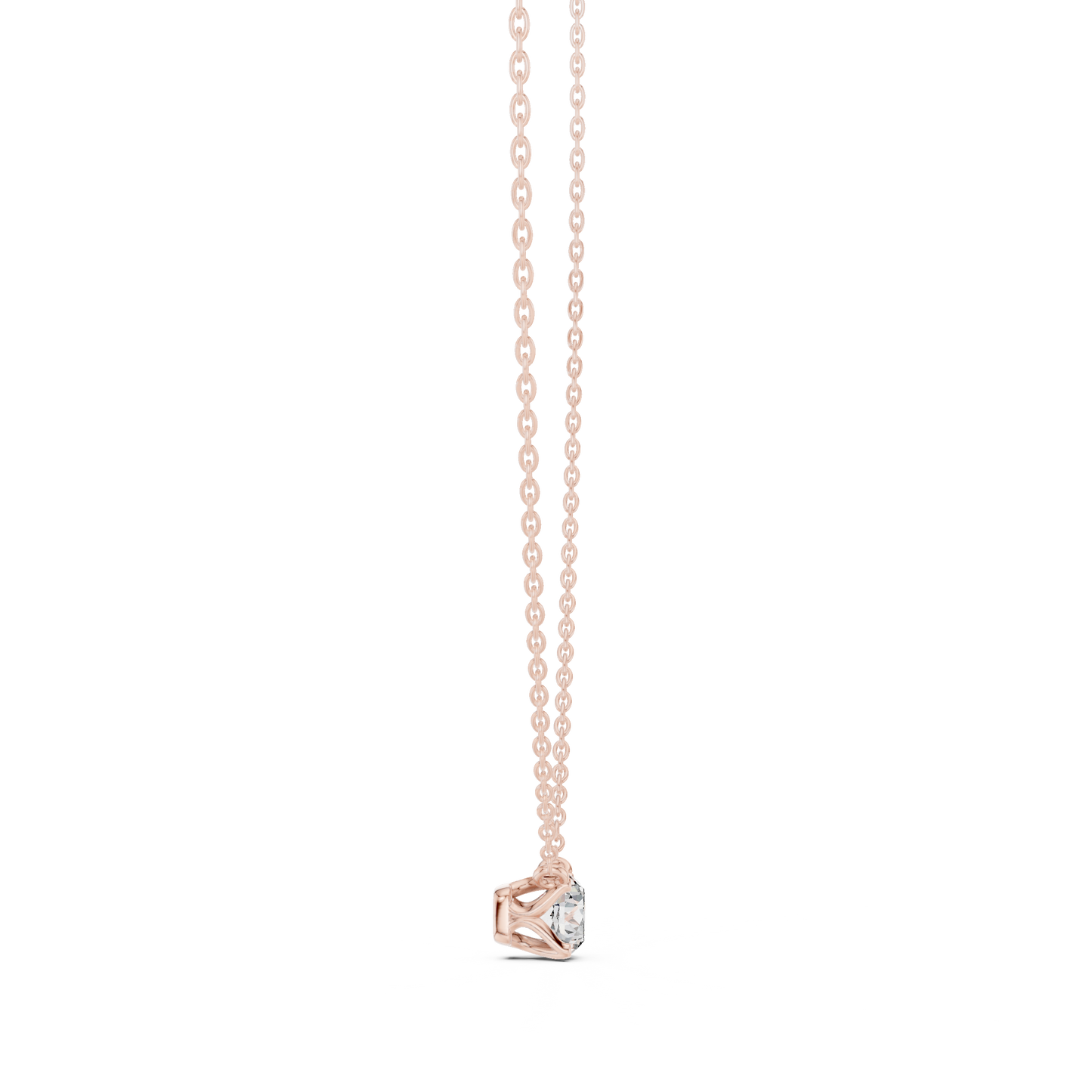 Colorless sparkling Round Diamond Solitaire Pendant Necklace Gift For Her