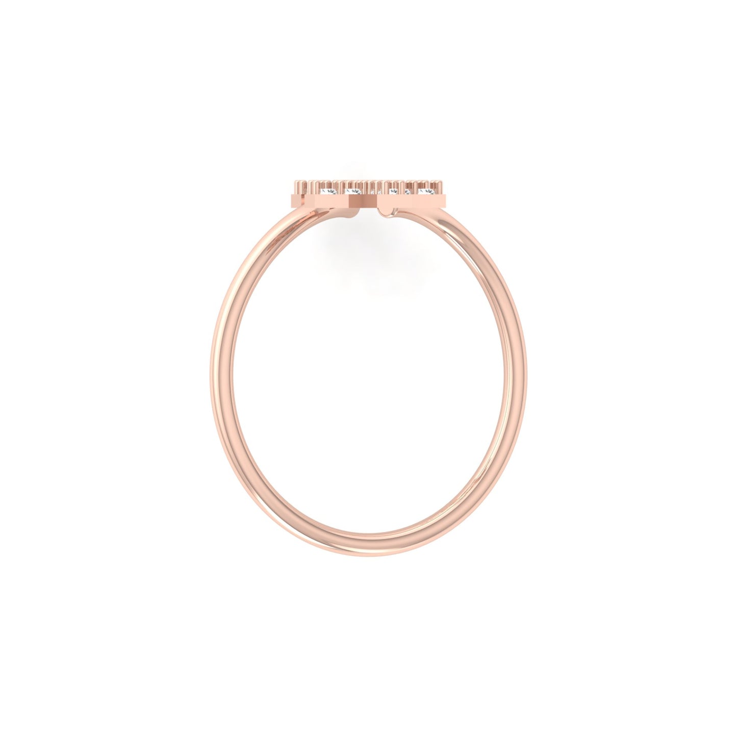 Cross Bypass Round Shaped Diamond Ring 14KT Solid Rose Gold Open Wrap Ring for Women - HIGHCARAT DIAMONDS
