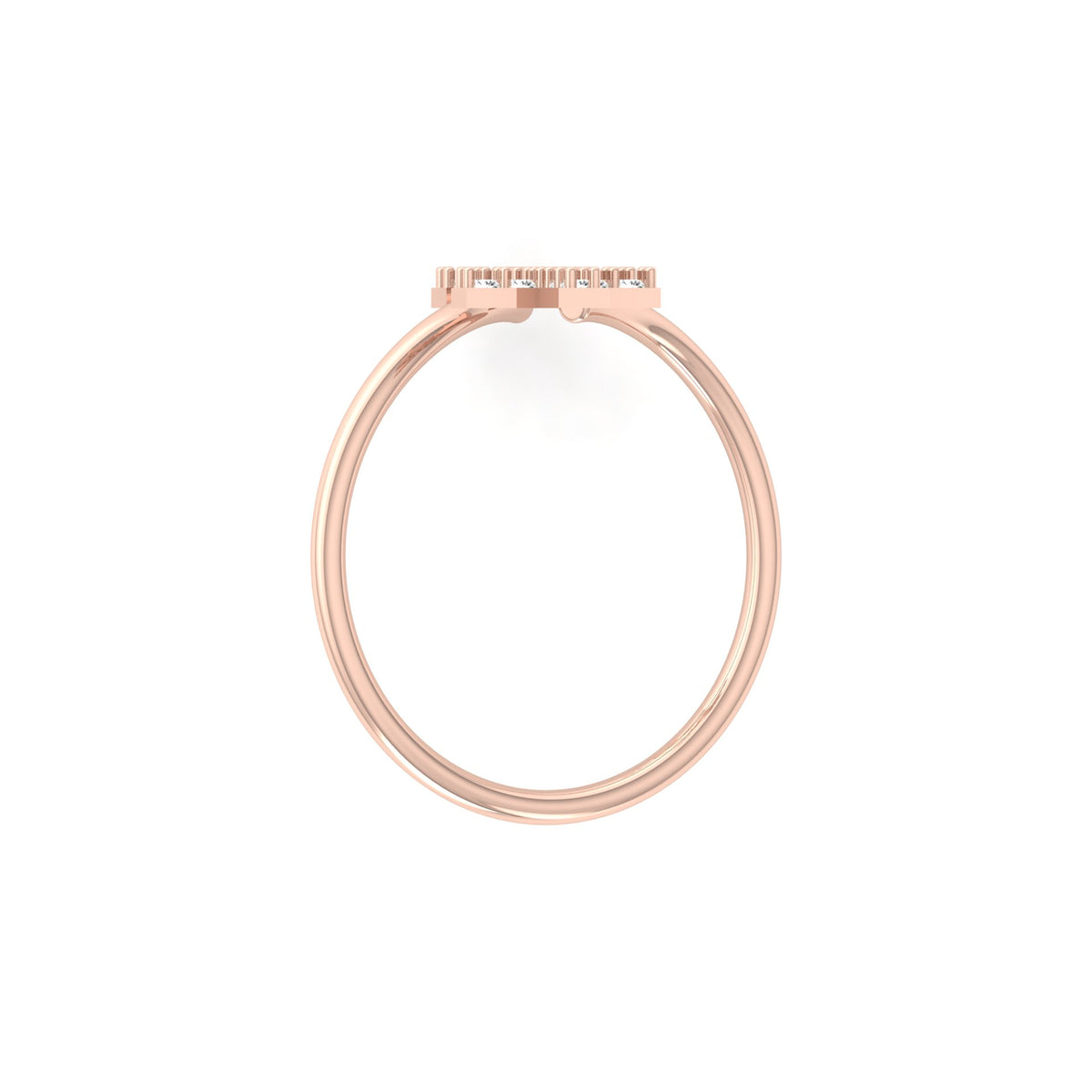 Cross Bypass Round Shaped Diamond Ring 14KT Solid Rose Gold Open Wrap Ring for Women - HIGHCARAT DIAMONDS
