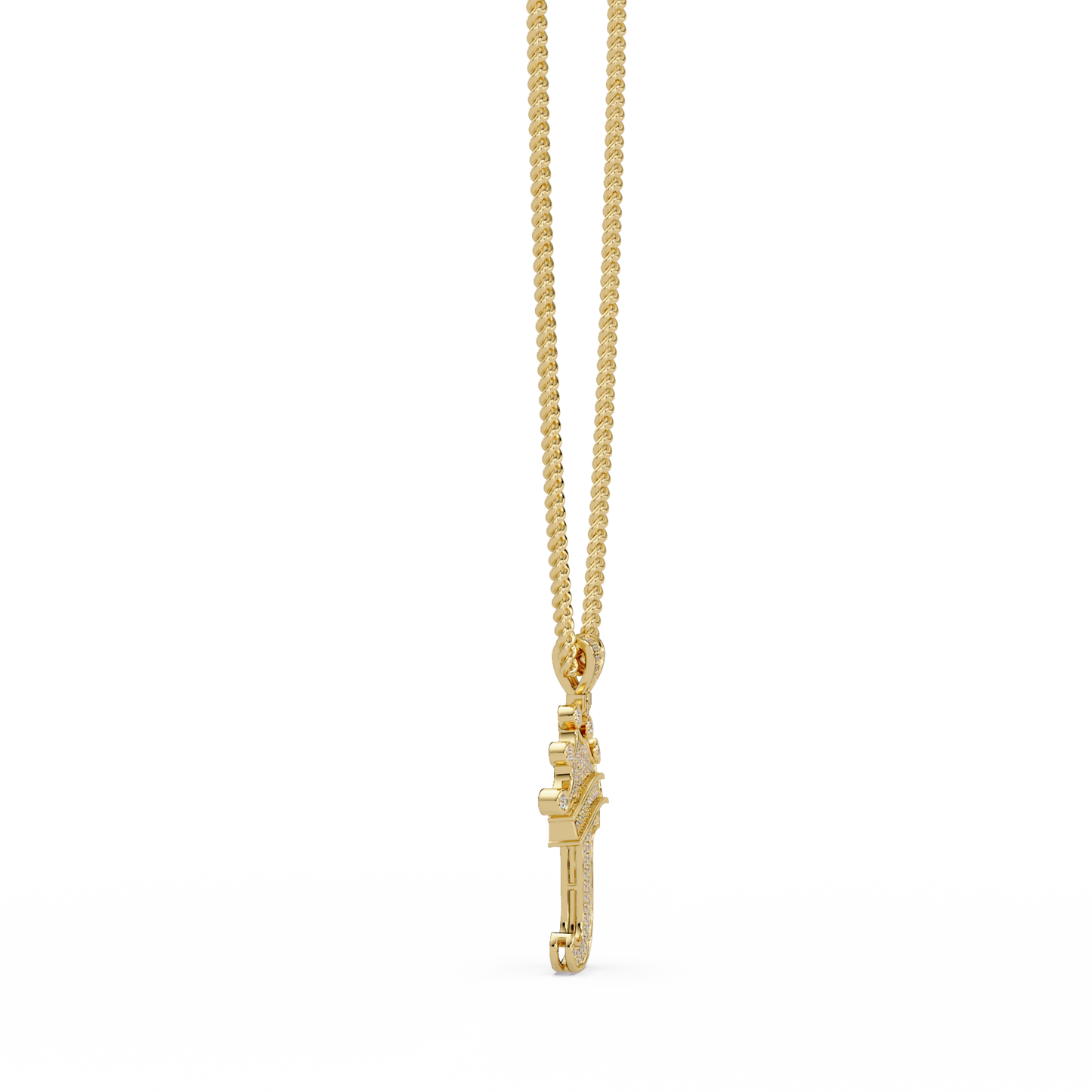 Crowned Letter J Lab Grown Diamond Initial Pendant - HIGHCARAT DIAMONDS