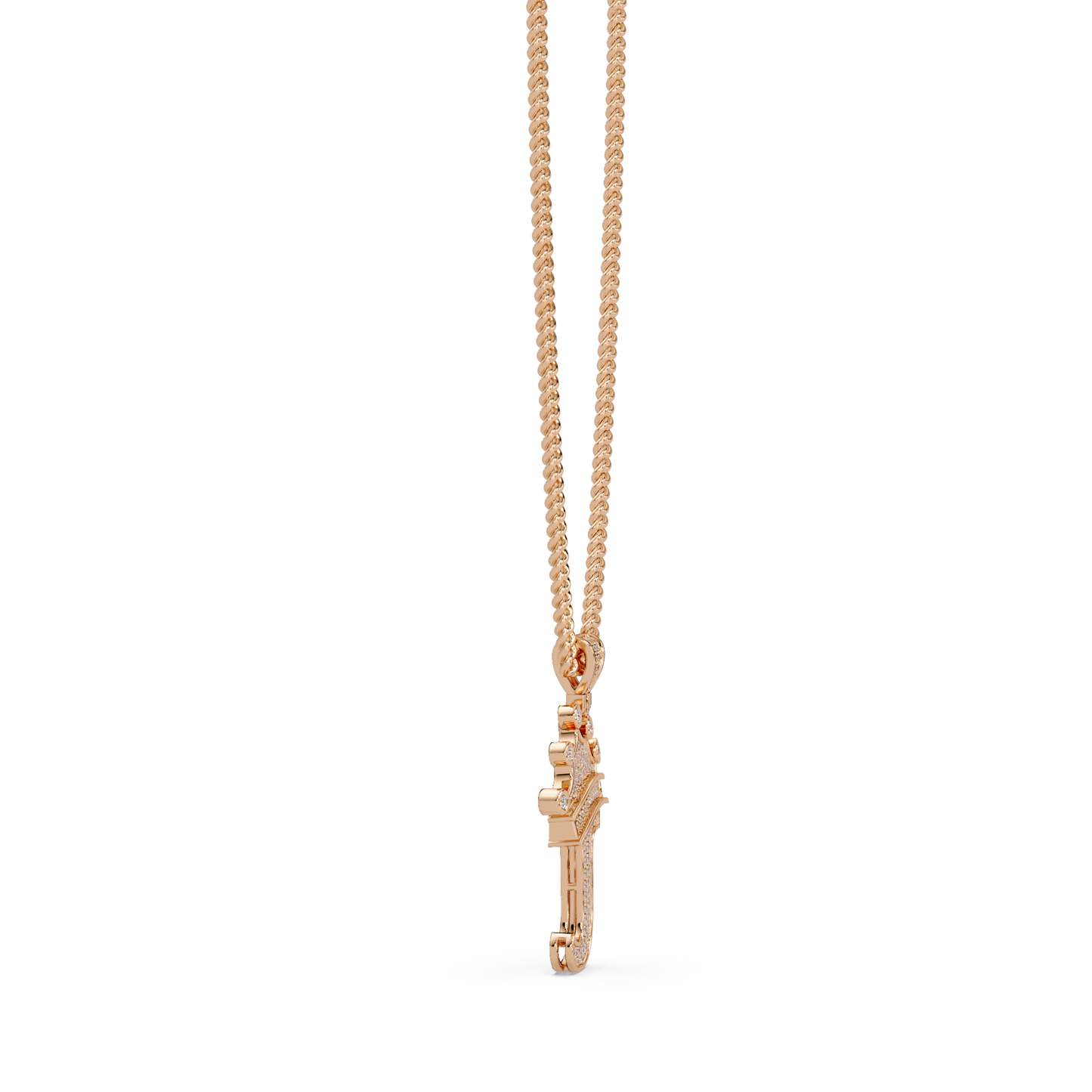 Crowned Letter J Lab Grown Diamond Initial Pendant - HIGHCARAT DIAMONDS