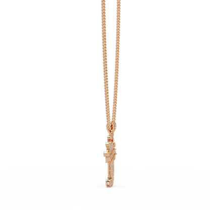 Crowned Letter J Lab Grown Diamond Initial Pendant - HIGHCARAT DIAMONDS