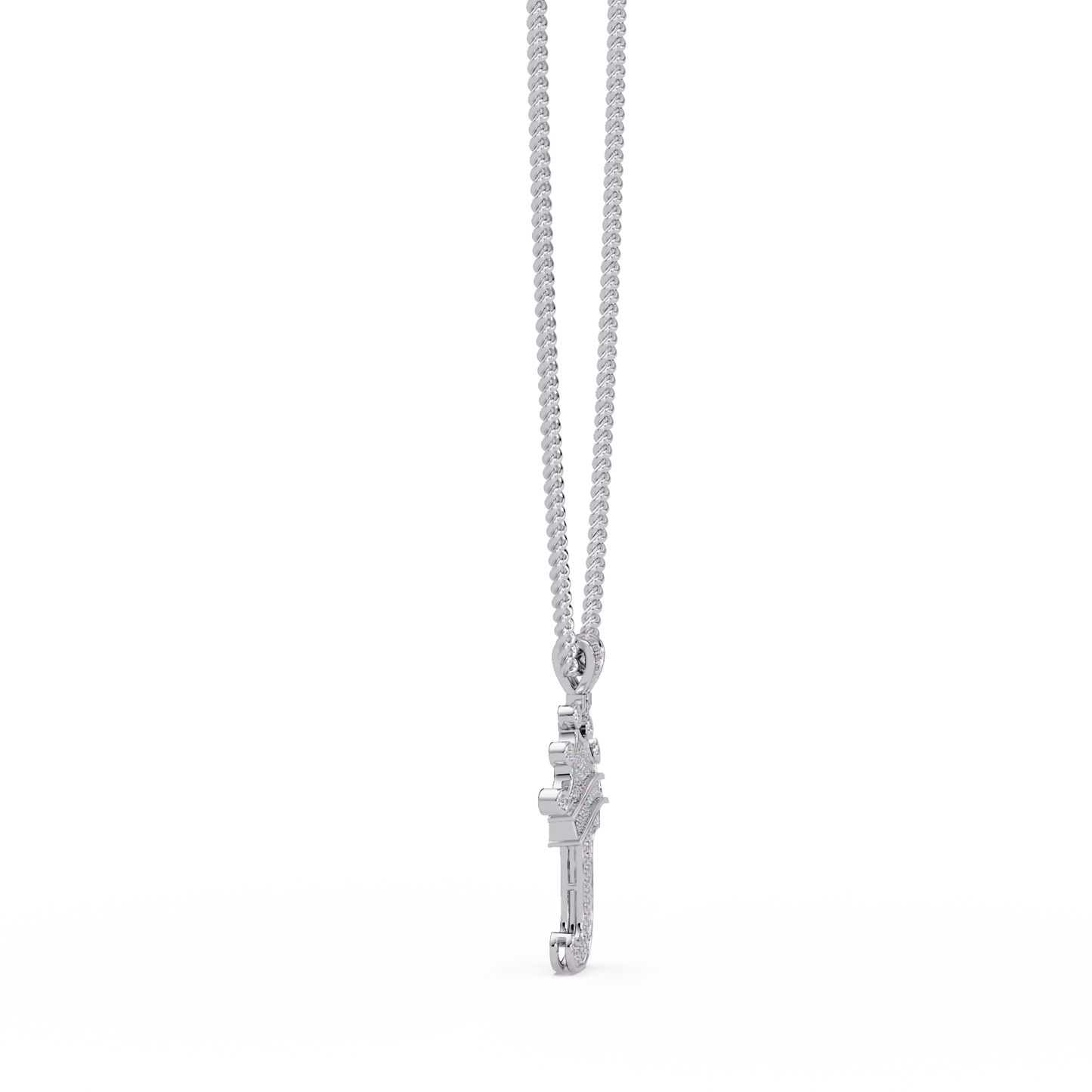 Crowned Letter J Lab Grown Diamond Initial Pendant - HIGHCARAT DIAMONDS