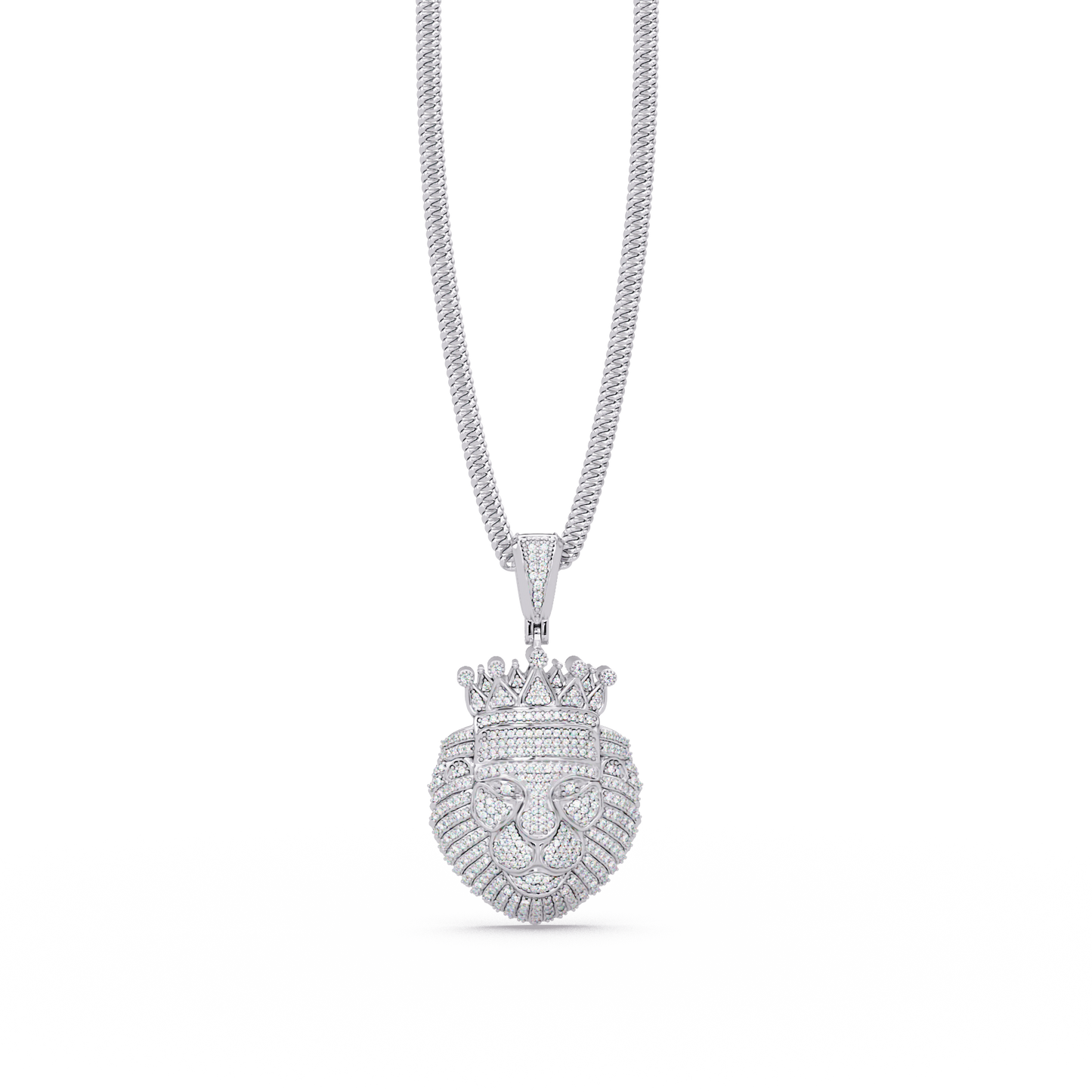 Crowned Lion Lab Grown Diamond Pendant - HIGHCARAT DIAMONDS