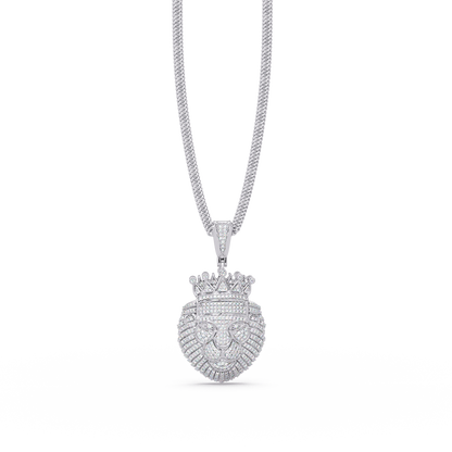 Crowned Lion Lab Grown Diamond Pendant - HIGHCARAT DIAMONDS