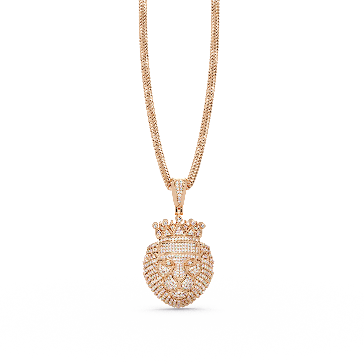 Crowned Lion Lab Grown Diamond Pendant - HIGHCARAT DIAMONDS
