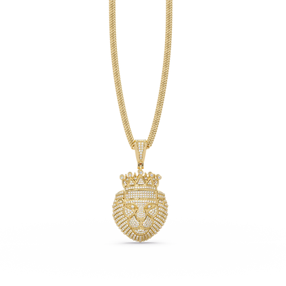 Crowned Lion Lab Grown Diamond Pendant - HIGHCARAT DIAMONDS
