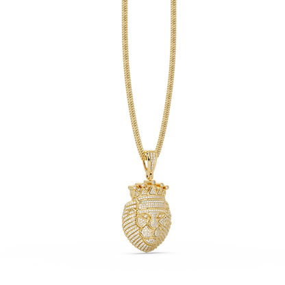 Crowned Lion Lab Grown Diamond Pendant - HIGHCARAT DIAMONDS