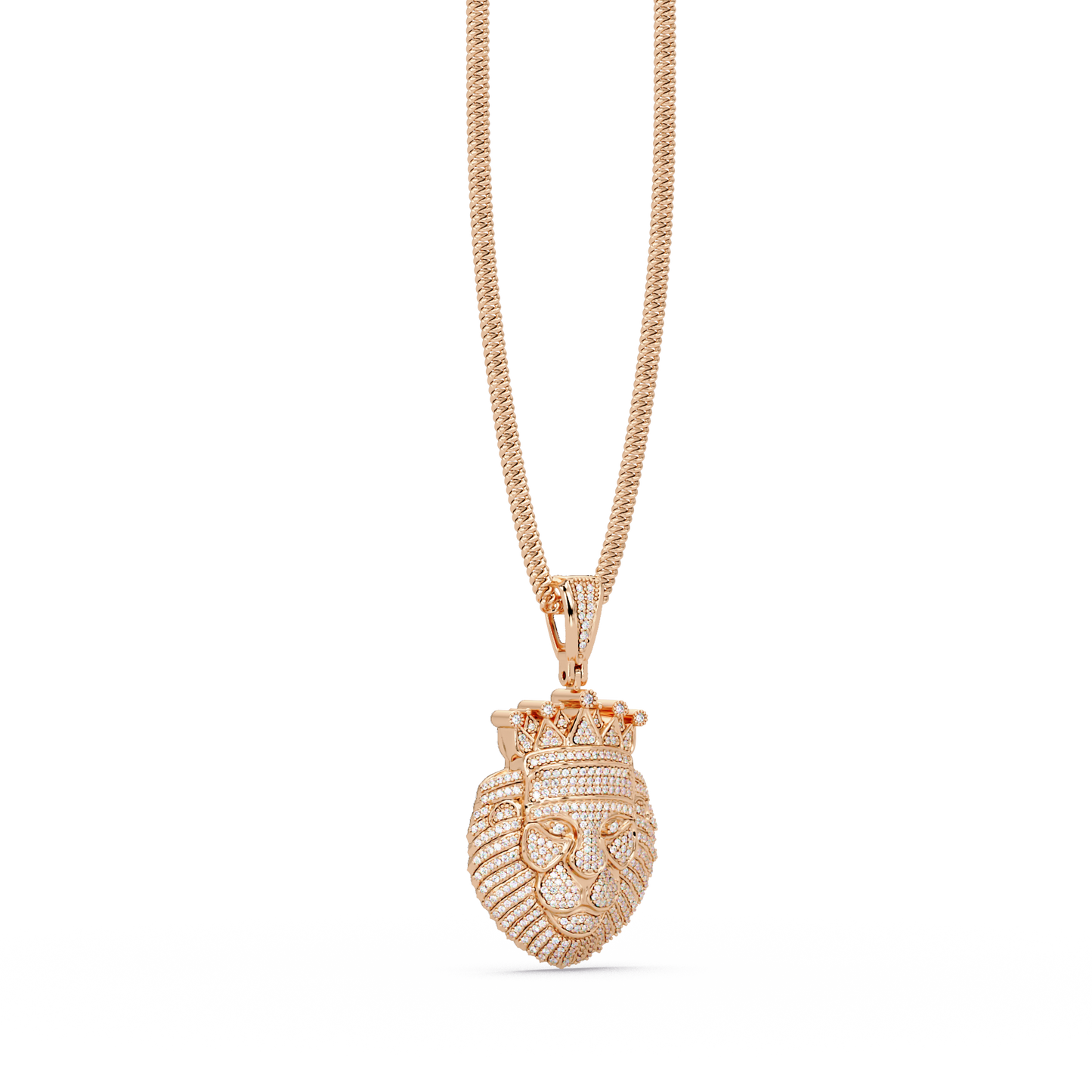Crowned Lion Lab Grown Diamond Pendant - HIGHCARAT DIAMONDS