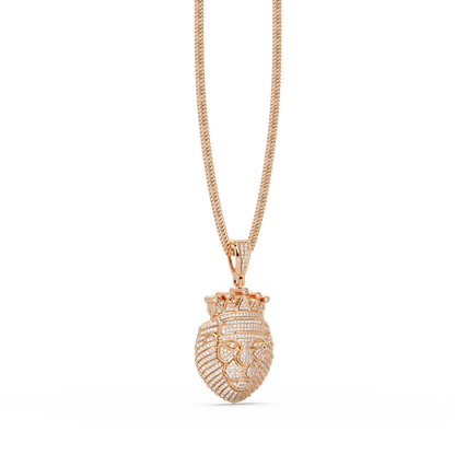 Crowned Lion Lab Grown Diamond Pendant - HIGHCARAT DIAMONDS