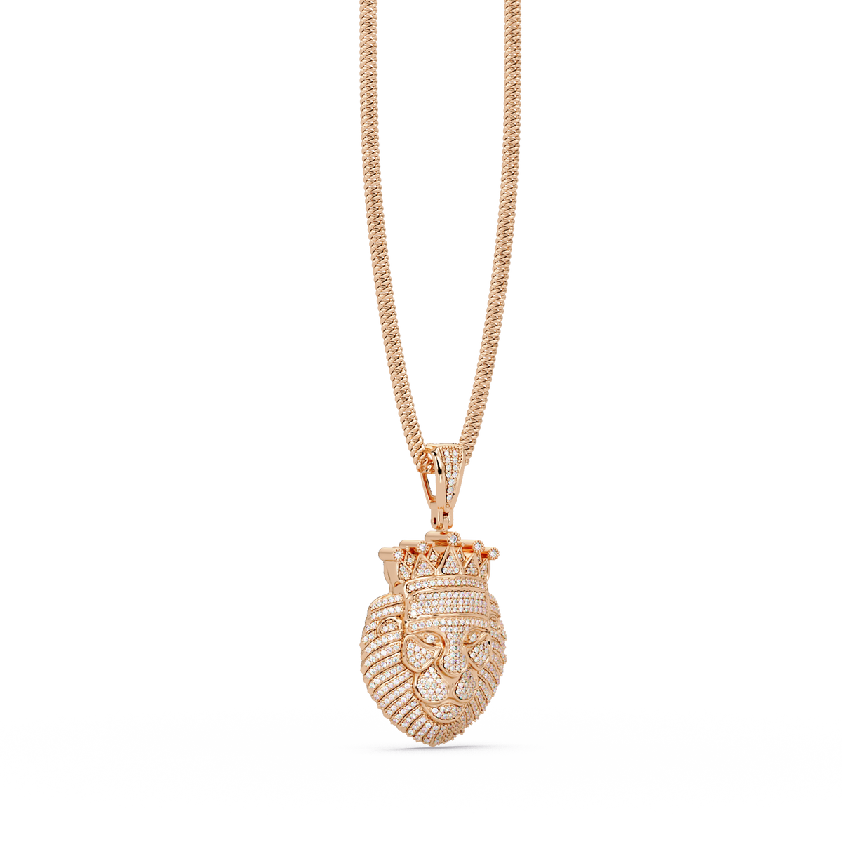 Crowned Lion Lab Grown Diamond Pendant - HIGHCARAT DIAMONDS