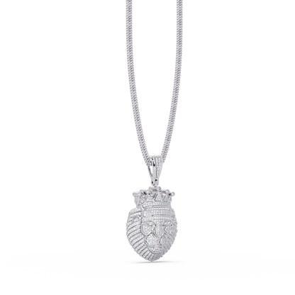 Crowned Lion Lab Grown Diamond Pendant - HIGHCARAT DIAMONDS