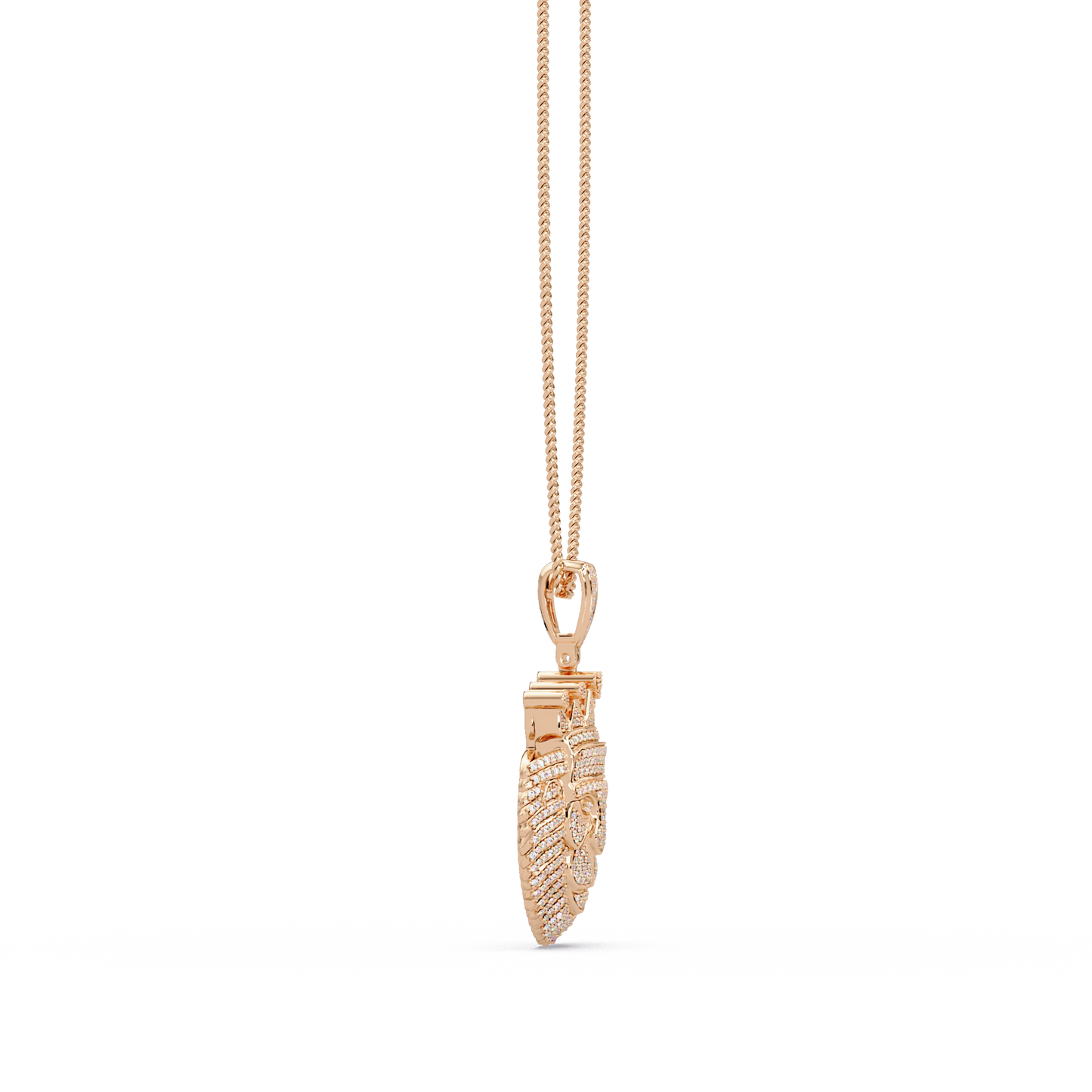 Crowned Lion Lab Grown Diamond Pendant - HIGHCARAT DIAMONDS