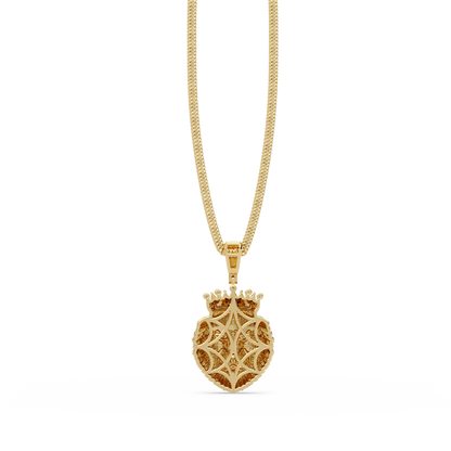 Crowned Lion Lab Grown Diamond Pendant - HIGHCARAT DIAMONDS