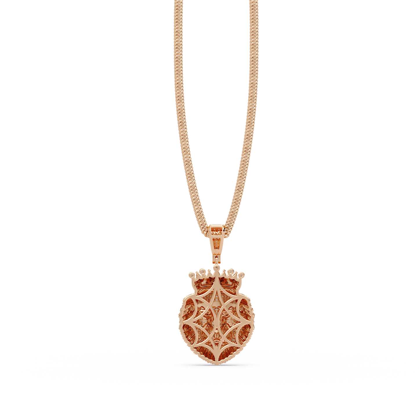 Crowned Lion Lab Grown Diamond Pendant - HIGHCARAT DIAMONDS