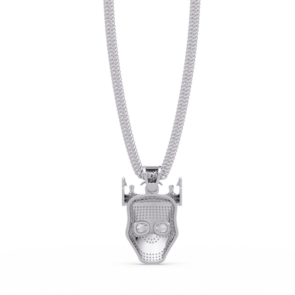 Crowned Skull Round cut Lab Grown Diamond Pendant - HIGHCARAT DIAMONDS