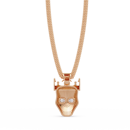 Crowned Skull Round cut Lab Grown Diamond Pendant - HIGHCARAT DIAMONDS