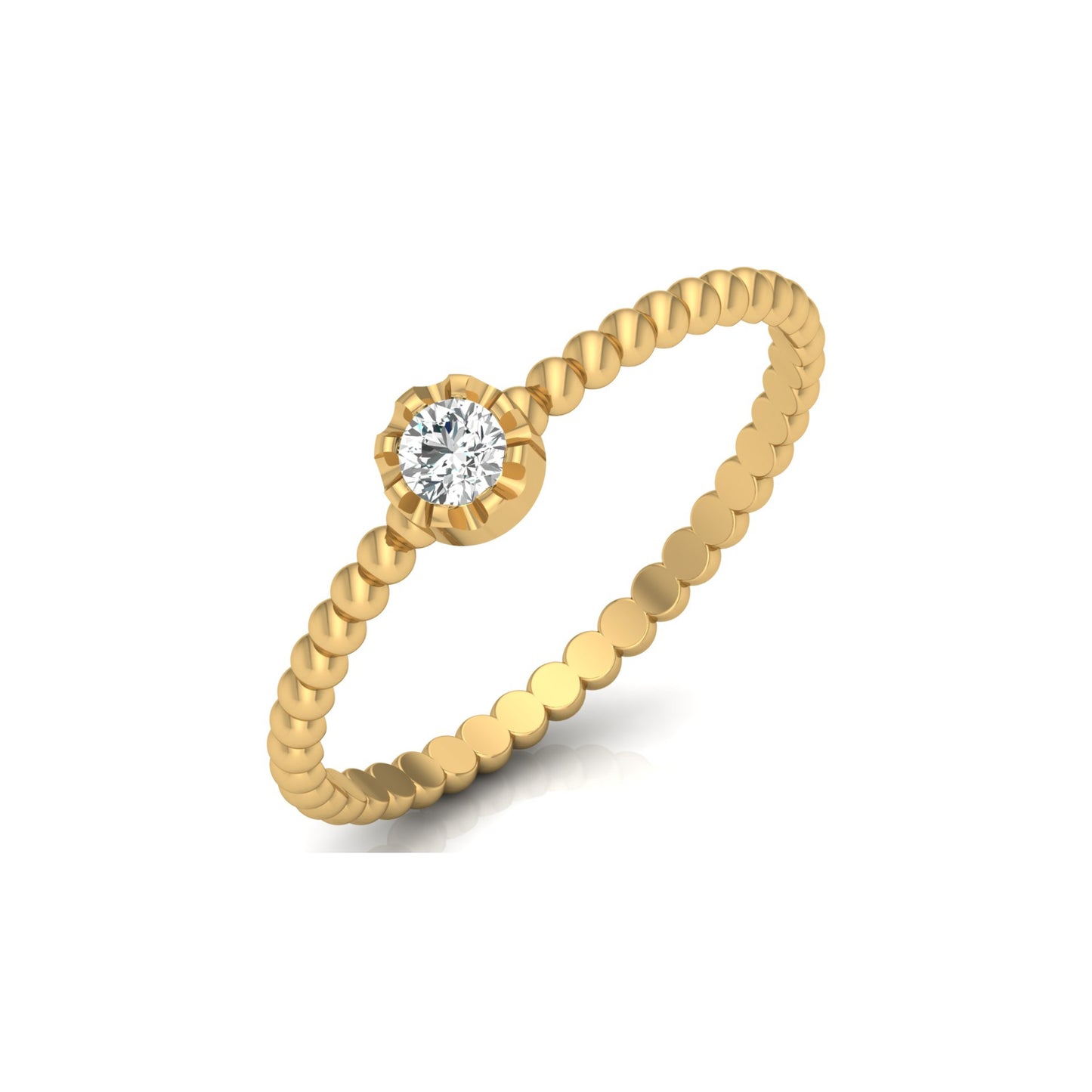 Crushed Round Diamond Solitaire Engagement Ring