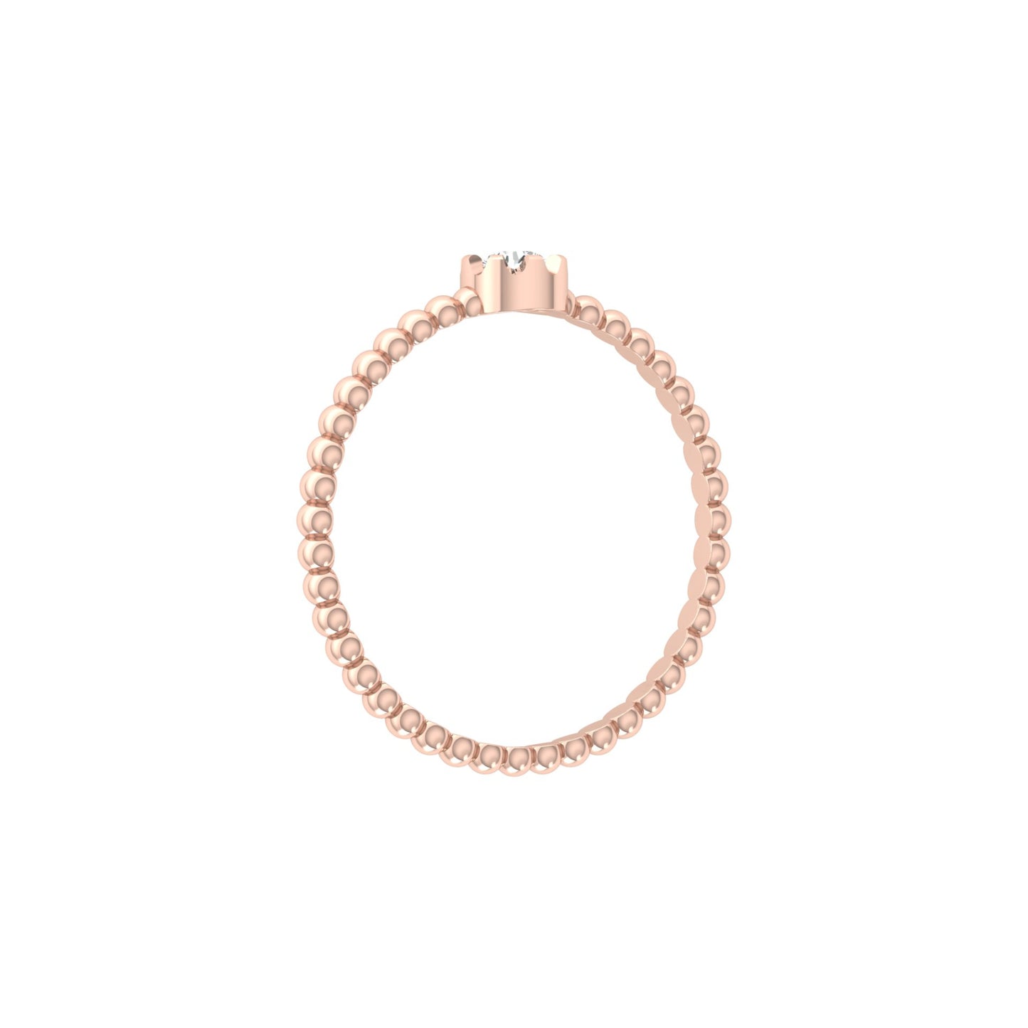 Crushed Round Diamond Solitaire Engagement Ring