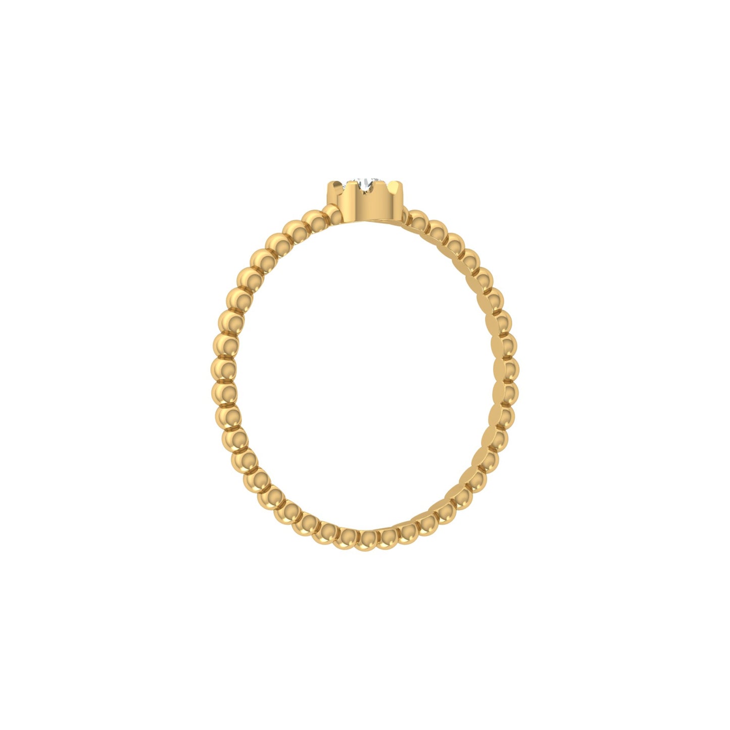 Crushed Round Diamond Solitaire Engagement Ring