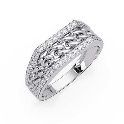 Cuban Link Lab Grown Diamond Band Ring - HIGHCARAT DIAMONDS