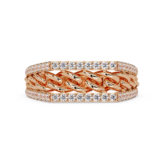Cuban Link Lab Grown Diamond Band Ring - HIGHCARAT DIAMONDS